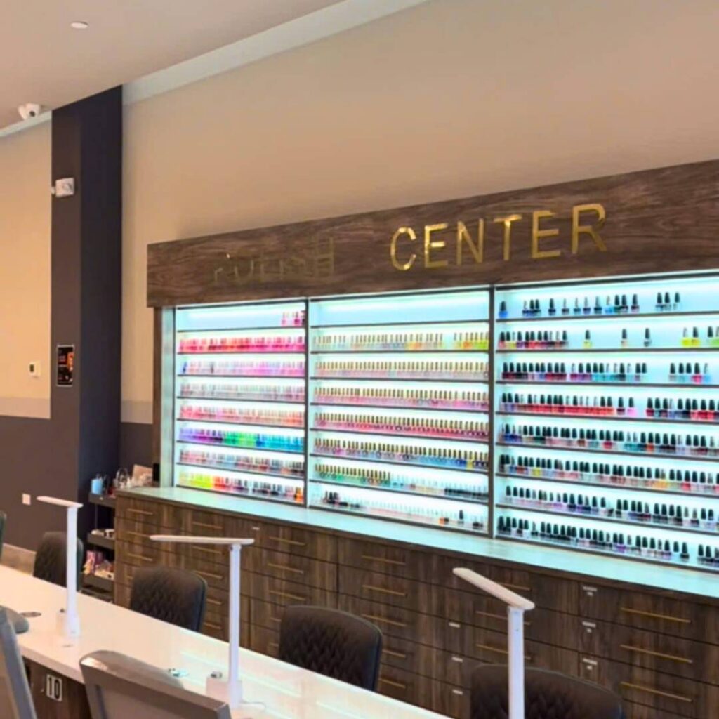 Nail polish bar at Nail Tek Salon